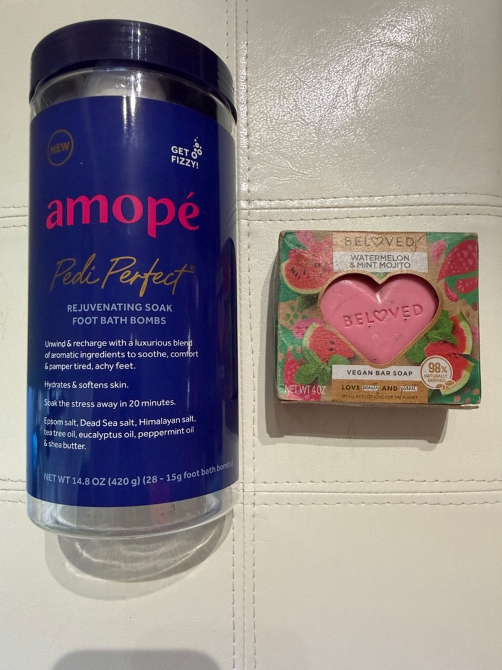 amope Pedi Perfect Rejuvenating Soak Foot Bath Bombs - Navy & Pink